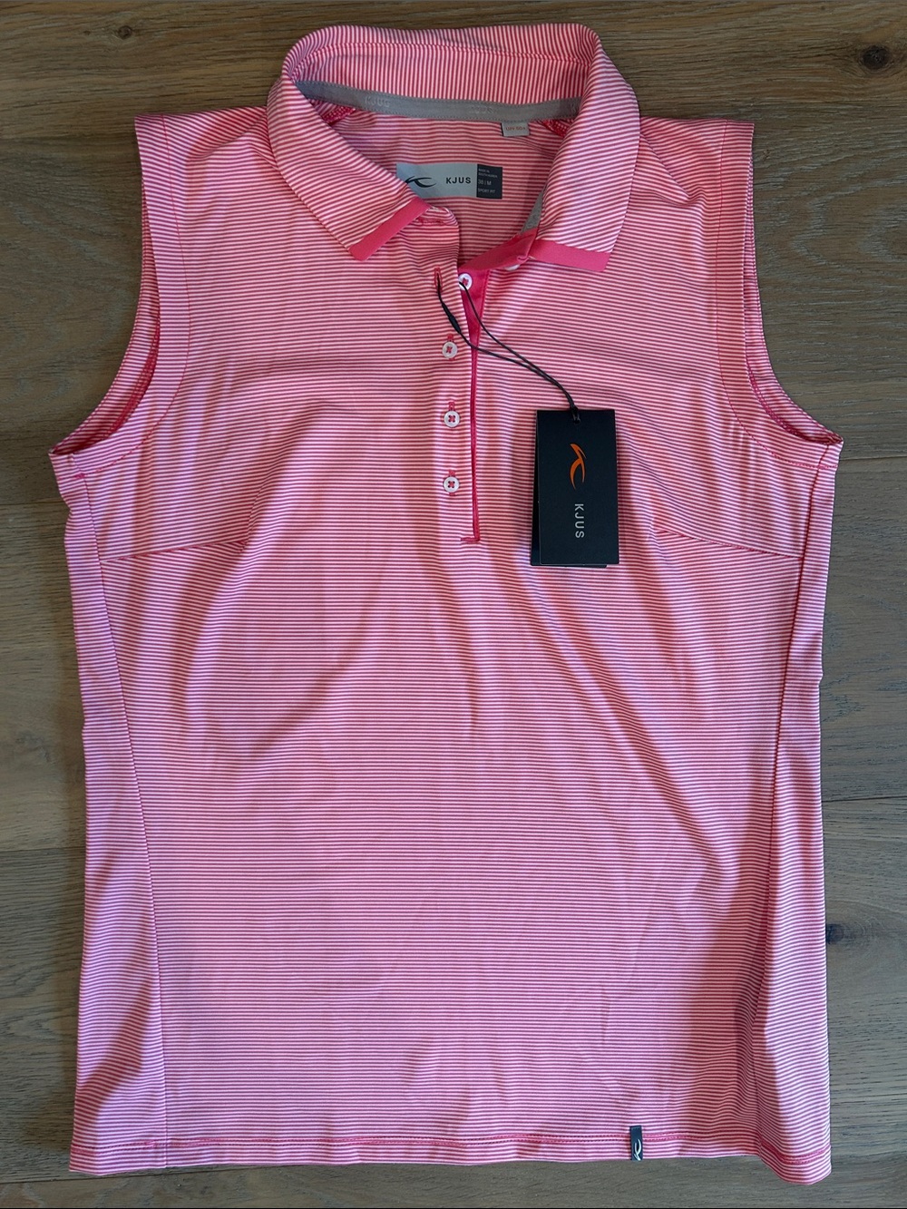 KJUS Golf Women’s Pink Striped Sleeveless Polo Tank